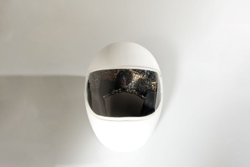 front view of skeleton helmet, product photograph of skeleton helmet